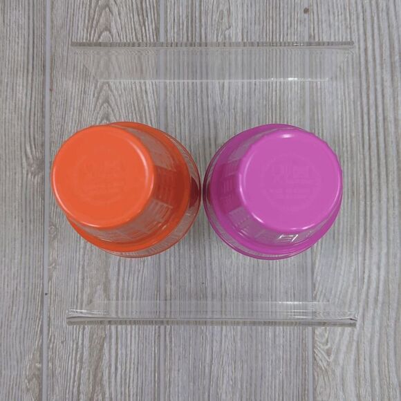 Vintage Lot of 2 Libbey Ice Cream Cone Glasses Purple Orange Melamine - Picture 4 of 6